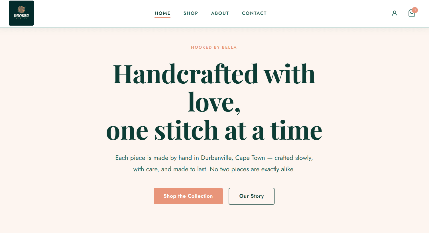 Hooked by Bella website screenshot